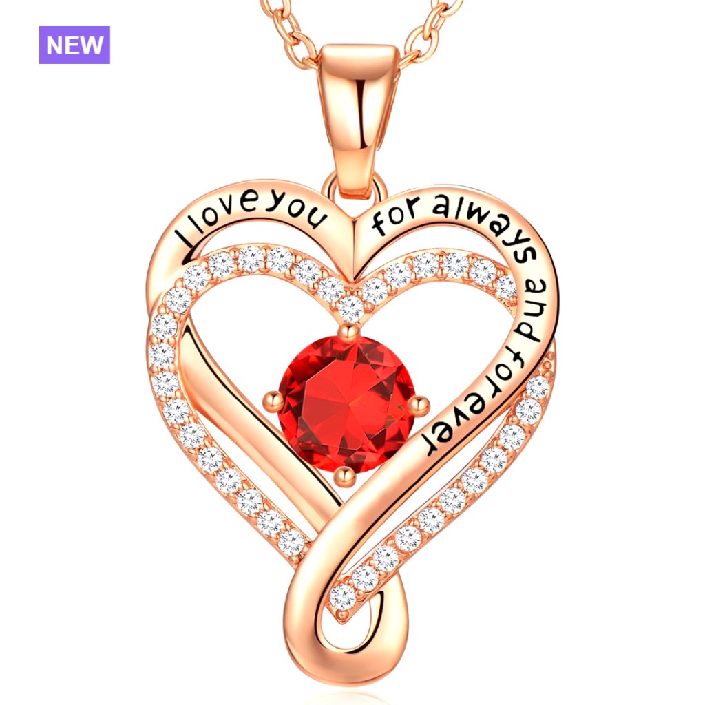 S925 Sterling Silver 18k Rose Gold Filled Infinity Heart Necklace
